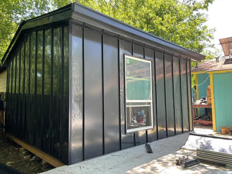 Black standing seam metal wall panels for Metal Roof Installation in Decatur